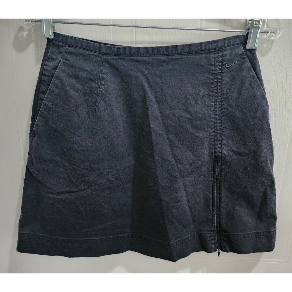 Nike‎ Golf Dri Fit Women's Black Skort Skirt Cotton Blend Hemline Zipper Size 2